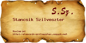 Stancsik Szilveszter névjegykártya